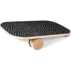 SportPlus - Balance board / Planche d'équilibre - En Bois - Surface antidérapante - Entraînement de l'Équilibre et Coordination - Poids max de l'Utilisateur 100kg - Stimule tous les Muscles du Corps !
