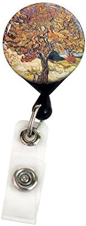 Buttonsmith Van Gogh Mulberry Tree Retractable Badge Reel With Alligator Clip and Extra-Long 36 inch Standard Duty Cord - Made in the USA, 1 Year Warranty by Henry the Buttonsmith