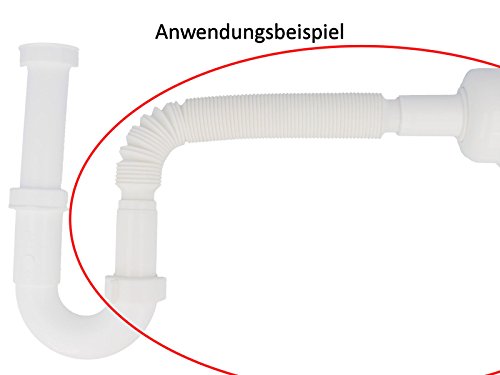 tecuro flexibler Waschtischablauf Siphon Geruchsverschluss Verlängerung 1 1/4 Zoll - 2