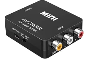 GENERIC AV to HDMI Converter Adapter – Composite CVBS AV2HDMI to HDMI Convertor with USB Power, Supports 720p/1080p Output for TV, PC, Laptop, DVD, Gaming Consoles, PAL/NTSC Formats (AV2HDMI Convertor)