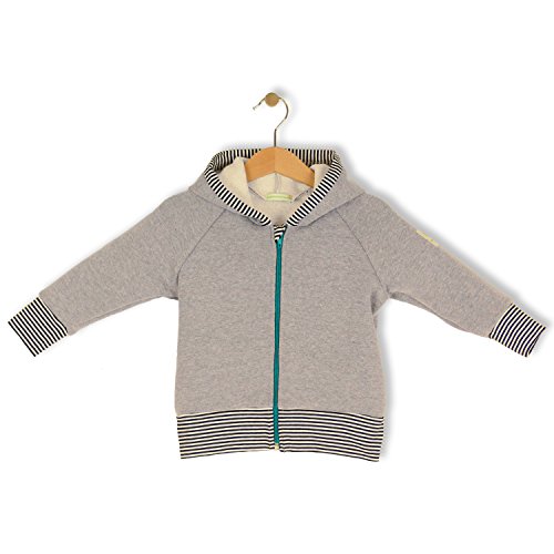 bubble.kid berlin - Baby Mädchen Jungen Unisex Hoodie Kapuzenjacke Jacke - weicher Warmer Sweatshirt, Zipfelkapuze, elastische Bequeme Bündchen Größe: 98/104 (2-4 Jahre), Farbe: Dark Melange