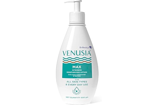 Dr. Reddy's Venusia Max Intensive Moisturizing Lotion Dermatologist Recommended Clinically Proven, Long-Lasting Moisturization For Normal to Very Dry Skin Cocoa Butter, Shea Butter, Mango Butter and Aloe Butter 500 g.