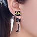 Produktbild BigNoseDeer Katze Frauen-Bolzen-Ohrringschmucksachen, handgemachter Ohrring für Mensmädchen Kinder-Schwarzes (Schwarz)