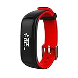 CHENGKAI Bluetooth Smart Watch mit Fitness-Tracker, Blutdruck Puls Schlafüberwachung Schrittzähler, Multifunktionale intelligentes Design, geeignet für IOS Android, sechs Farben. (Rot)