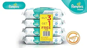 Pampers Fresh Clean Baby Wipes with Moisturizer - 64 Wipes per Pack (Buy 3 Get 1 Free)