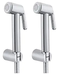 Drizzle Sleek Health Faucet With 1 Meter Flexible Tube And Wall Hook - Set Of 2