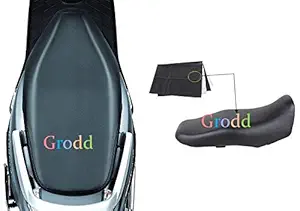 Grodd Stapler Fitting Artificial Lather (Black) Seat Cover for TVS Scooty Zest 110