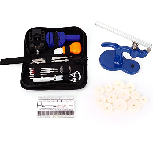 Preisvergleich Produktbild Uhrenwerkzeug Set 409tlg Uhrmacherwerkzeug Uhr Werkzeug Tasche Reparatur Set Uhrwerkzeug Gehäuse Öffner Uhrenschließer in Nylontasche watch tool