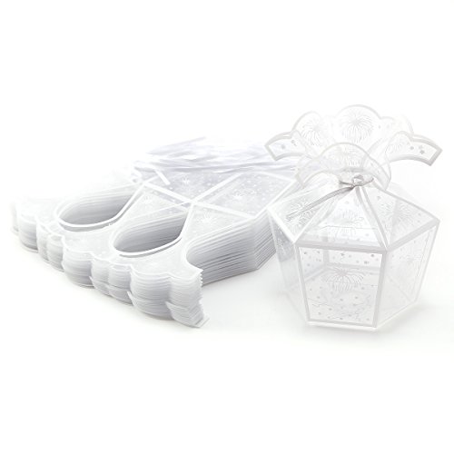 20 x Hochzeit Geburt Party Gastgeschenk Transparent Geschenkbox Geschenkverpackung Kartonage Bonboniere Box Geschenkschachtel Tischdeko - 2