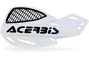 Acerbis 2072670002 Vented Uniko Handguards, White/Black