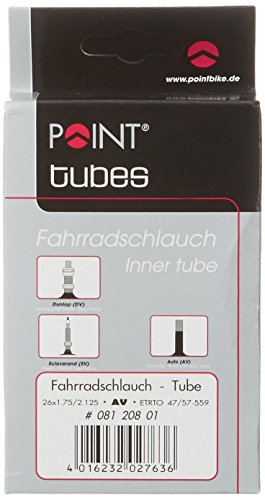 Point Fahrradschlauch ETRTO 47/57-559 – Ventil Auto (AV), schwarz, 26 x 1,75/2.125, 08120805 - 2