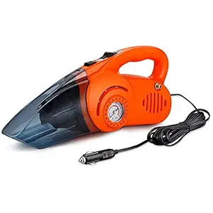 Oshotto 100W Heavy Duty Car Vacuum Cleaner Cum 120W Heavy Duty Air Compressor/Tyre Inflator (2 in 1) Compatible with Volkswagen T-ROC (Orange)