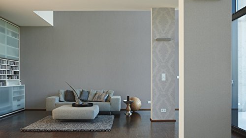 A.S. Création Vliestapete Elegance Tapete mit textilartiger Oberfläche Unitapete 10,05 m x 0,53 m grau Made in Germany 293022 2930-22 - 4