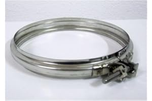 GENERICO Fascetta di bloccaggio inox per canna fumaria tubo acciaio per stufa e camino (Ø 80 mm)
