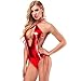Produktbild ABsoar Negligees Damen Dessous Mode Babydoll Frauen Reizvoller äsche Pyjamas Clubwear Leder Unterwäsche Leistung kleid Unterwäsche Nachtwäsche Body mit V-Ausschnitt Lingerie Spitzen Body