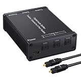 【Splitter Optico y Coaxial 2x3】Este divisor de audio óptico digital coaxial / TosLink permiteles a los usuarios conectar una fuente óptica digital TosLink y una fuente coaxial a tres salidas ópticas TosLink (SPDIF) por las que usted puede conectar su barra de sonido, transmisor óptico Bluetooth, convertidor de audio DAC, etc.
