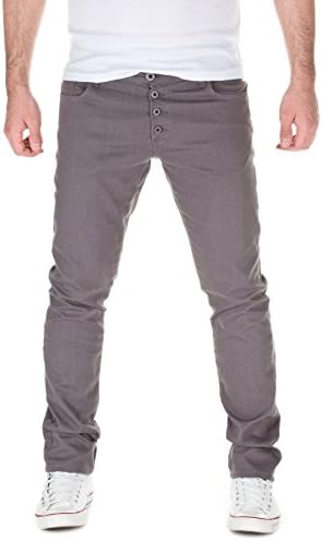 WOOSAH Mens Chinos Pants Alex Slim Fit, Grey (3003), W33