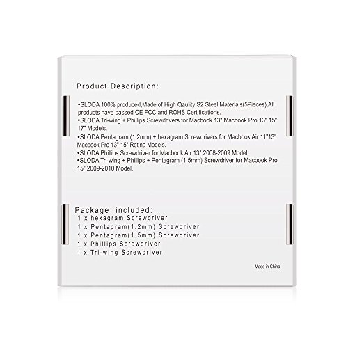 SLODA S2 Penta Hexagramm Phillips Tri-Wing Schraubendreher für MacBook Pro MacBook Air und MacBook (passt auf alle Retina Display Modelle und alte Modelle Macbook) - 2