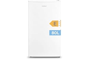 Comfee RCD80WH2(E) Kühlschrank mit Gefrierfach/ 80L Tischkühlschrank/mit 12 L Gefrierfach/ -18 °C bis -8 °C/ 4-Sterne-Gefrierschrank-Bewertung/ 137 kWh/Jahr/Einstellbare Temperaturregelung/Weiß