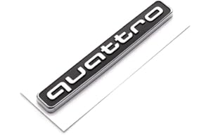 RICHARD'SJDM 2Pcs Quattro Emblem for A4 A5 S4 S5 RS4 RS6 Quattro Badge Quattro Decal (2Pcs Black Silver)