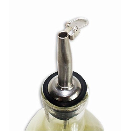 6 Stück Edelstahl Freeflow Ausgießer Spirit, Ausgießer Flasche Ausgießer, Getränke Ausgießer, Öl Ausgießer, Wein Ausgießer Auslauf mit Gummi Staubdicht Kappen, edelstahl, C - 4