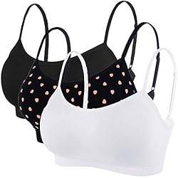 Litthing Sujetador Invisible Slim fit sin Anillo de Acero Chaleco para Mujer la combinación de Ropa Interior Femenina (Negro,Blanco,Negro y Corazon, L)