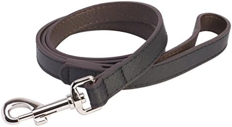 DO & G Leather Collection Dog Lead, Jet Black
