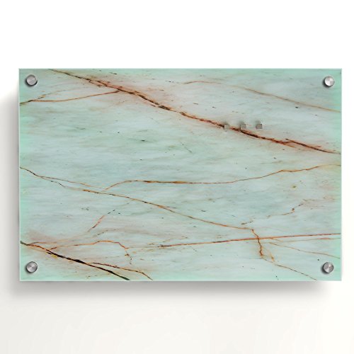 Design Magnettafel | Glas Memoboard mit Marmor Motiv | Sicherheitsglas | beschreibbar | inklusive 3 Magnete | verschiedene Größen (40x60 cm)