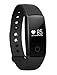 Produktbild moreFit Fitness-Tracker mit Herzfrequenzsensor, kabellos, Bluetooth, OLED, Smartwatch, für die Gesundheit, damen Herren Kinder, H6 Black