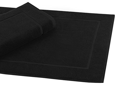 Betz Badvorleger Größe 50x70 cm 100% Baumwolle Badematte Badteppich Duschvorlage Premium Qualität 650 g/m² Farbe Schwarz