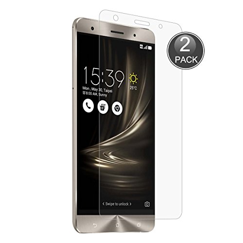 E-Hamii [2-Pack] Asus ZenFone 3 Deluxe ZS570KL Displayschutzfolie, 0,26 mm HD Anti-Kratz- und Anti-Fingerabdruck Schutzfolie, 9H gehärtetes Glas Schutzabdeckung, Besserer Schutz (Hinweis: Nicht Volldeckung)