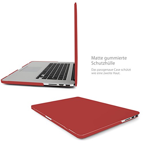 MyGadget MacBook Pro Retina 15 Zoll *Gummi* Case – Model Anfang ´13 – Mitte ´16 (A1398) Plastik Mac Hülle Schutzhülle Hartschale Cover (Bordeaux Rot) - 3