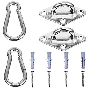 DOITOOL Stainless Steel Swing Hangers, Hammock Hooks Heavy Duty Yoga Hanging Kit Ceiling Hook Hanging Chair for Ceiling Wooden Porch