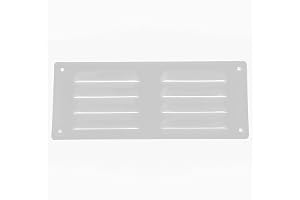 Repa Market 260 x 105 mm vitt ventilationsgaller – rektangulär metall HVAC-ventilationsskydd för vägg och tak med insektsnät