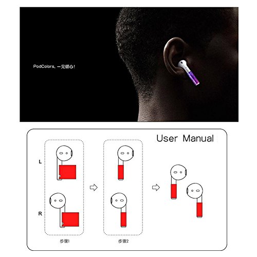 Haodasi Schwarz Vinyl Schützend Wrap Cover Aufkleber Skin Decal Für AirPods Wireless Headphones - 3