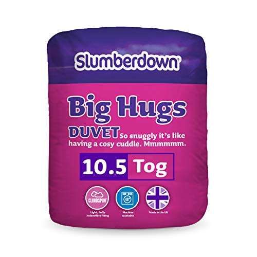 SLUMBERDOWN Big Hugs - Edredón (Cama Doble, 10,5 TOG), Color Blanco