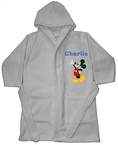 Mickey Mouse Good Day Luxury Personalised Super soft Fleece Dressing gown/Bath robe. (2-3)
