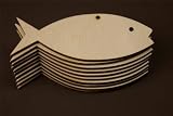10x Holz Fisch Tierform Hängedeko Basteln Dekoration Bemalen - 2