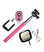 Novo Style Bluetooth Wireless Remote Shutter Selfie Stick - Pink Compatible with Samsung Galaxy J Max  & 16 LED Selfie Night Flash Light Accessory Combo RS.396.00