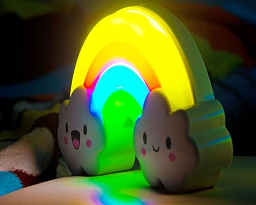 Novo(TM) Rainbow Cloud Shaped LED Night Light Sound control Kid Bedside Night lamp with Lovely Wall Sticker