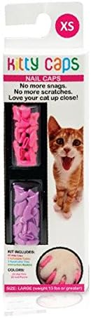 Kitty Caps Nail Caps for Cats | Safe & Stylish Alternative to Declawing | Stops Snags and Scratches, Large (13 lbs or greater), Hot Purple & Hot Pink