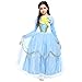 Produktbild Blaues Prinzessin-Kleid mit Stulpen, gelbe Schleife, Cosplay, Kostüm für Fasching, Karneval, Hochzeit, Geburtstag, Weihnachten, Ballkleid mit Spitze für Mädchen