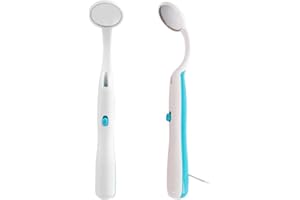 JREMREO 2 Stück Zahnspiegel mit Licht - LED beleuchteter Zahninspektionsspiegel, Anti-Nebel-Kurvwinkel-Mundspiegel | Zahnarzt-Mundpflege-Werkzeug