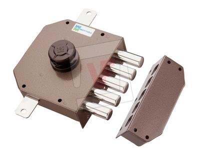 Serratura Triplice Art. 621 Pompa-Cilindro Ø 30 Mm Con Lunghezza Esterna Mm 50. Apertura Interna Con Pomolo, Corsa Chiavistelli Mm 40, Corsa Aste Mm 17, Pompa Singola Esterna. Senza Aste.