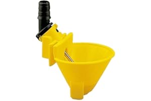 Suinga Pack 5 Bebederos Automáticos para Gallinas y Perdices, con Conexión a Depósito y Fijación en Malla, Amarillo