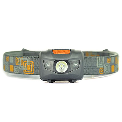 LingsFire® LED Stirnlampe, LED Kopflampe , 1 Weiße LED und 2 Rote LED, 4 Helligkeiten zu wahlen, LED Farradlampe, LED Stirnlampen, Kopfleuchten, Mini wasserdicht verstellbare Scheinwerfer Lampe für Running, Bergsteigen , Camping, Lesen, Jagd, Wandern, Nachtwanderung usw - 4