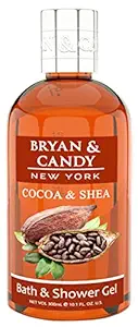 Bryan & Candy New York Cocoa and Shea Shower Gel (300ml) with Aloe Vera. Gentle, Moisturizing Body Wash for Soft, Supple Skin