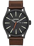 Nixon Unisex Erwachsene Analog Quarz Uhr mit Leder Armband A105-2736-00