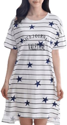 RESPEEDIME Women's Sleepwear Cotton Short Sleeve Nightgown Sleepdress Striped Pajamas