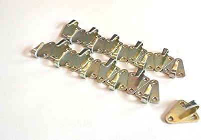 20 x Three-Hole Cover Hooks, Cut Out Bodice Hoff, Iron, Galvanised, Length: 50 mm; width: 39 mm